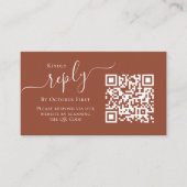 Eenvoudige terracotta Calligraphy Reply QR Code Fo Informatiekaartje (Voorkant)