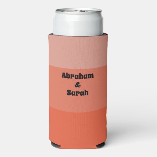 Eenvoudige Terracotta Earth Tones Ombre Wedding Fa Seltzer Blikjeskoeler (Seltzer Achterkant)