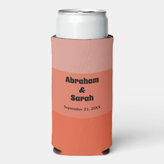 Eenvoudige Terracotta Earth Tones Ombre Wedding Fa Seltzer Blikjeskoeler (Seltzer Voorkant)