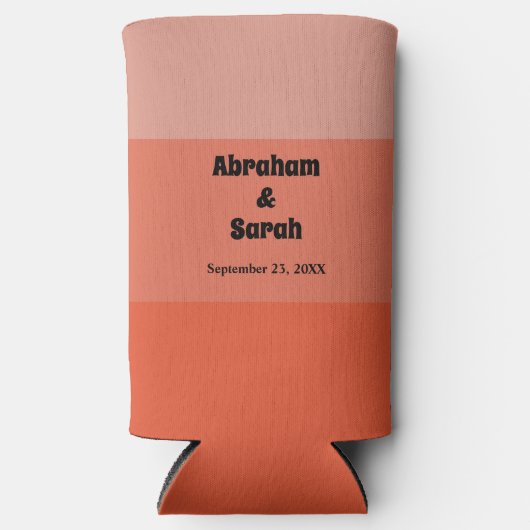 Eenvoudige Terracotta Earth Tones Ombre Wedding Fa Seltzer Blikjeskoeler (Voorkant)