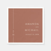 Eenvoudige terracotta elegante klassieke monogram  servet (Voorkant)