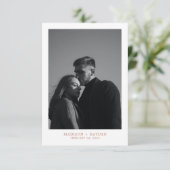 Eenvoudige terracotta foto bruiloft dank u kaart (Staand voorkant)