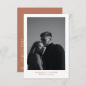 Eenvoudige terracotta foto bruiloft dank u kaart (Voorkant / Achterkant)