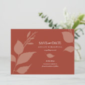 Eenvoudige Terracotta Foto Save The Date (Staand voorkant)