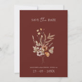 Eenvoudige Terracotta Herfst Herfst Wildbloemen Br Save The Date (Voorkant)