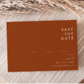 Eenvoudige terracotta horizontaal sparen de datum save the date