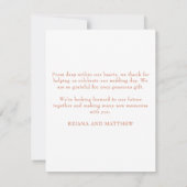 Eenvoudige Terracotta Modern Foto Hartelijk dank Bedankkaart (Achterkant)