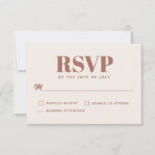 Eenvoudige Terracotta Moderne Minimalistische Trou RSVP Kaartje (Voorkant)