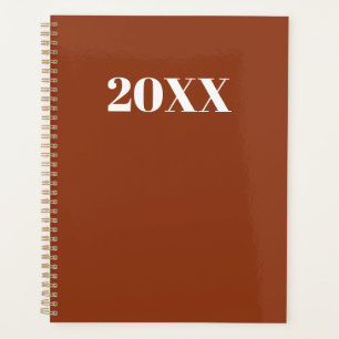 Eenvoudige terracotta moderne typografie jaar mono planner