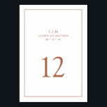 Eenvoudige Terracotta Monogram Elegante Trouwdag Kaart<br><div class="desc">Eenvoudig trouwtafelnummer met een modern en elegant ontwerp met uw tweeletterige monogram en tafelnummer omgeven door een dunne rand. Alle ontwerpelementen zijn terracotta / verbrande oranje / roest over een witte achtergrond en kunnen worden gewijzigd in elke gewenste kleur met de ontwerpbewerkingstool. Een chic en stijlvol ontwerp dat ideaal is...</div>