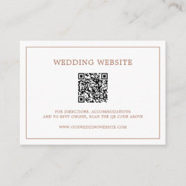 Eenvoudige Terracotta Monogram QR Code Elegante Tr Informatiekaartje