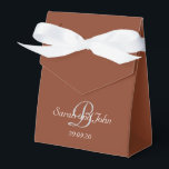 Eenvoudige Terracotta Monogram Script Persoonlijk  Bedankdoosjes<br><div class="desc">Eenvoudige Terracotta Monogram Script Persoonlijke Favorietdozen</div>