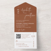 Eenvoudige Terracotta QR Code Classy Script bruilo All In One Uitnodiging (Binnen)