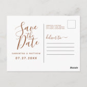 Eenvoudige terracotta redt de datum waarop het Boh Briefkaart (Achterkant)