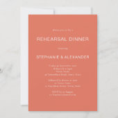Eenvoudige terracotta repesal Dinner Invitation Kaart (Voorkant)