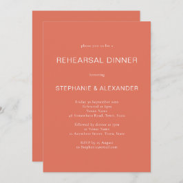 Eenvoudige terracotta repesal Dinner Invitation Kaart