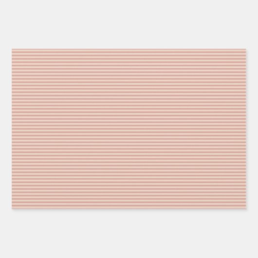 Eenvoudige terracotta Rust Narrow Striped Pattern Inpakpapier Vel (Voorkant 2)