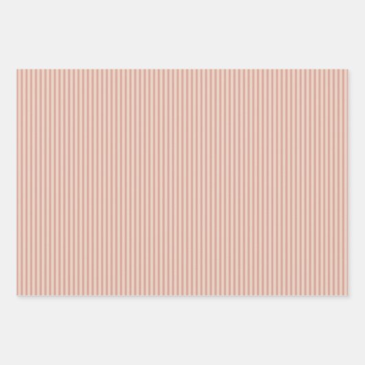 Eenvoudige terracotta Rust Narrow Striped Pattern Inpakpapier Vel (Voorkant)