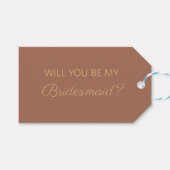 Eenvoudige Terracotta Rust zal je mijn Bridesmaid Cadeaulabel (Voorkant (Horizontaal))