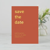 Eenvoudige Terracotta sparen de Uitnodiging van de (Staand Voorkant)