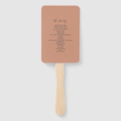 Eenvoudige Terracotta Trouwprogramma Handventilato Handwaaier (Achterkant)