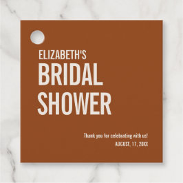 Eenvoudige Terracotta Typografie Bruids Dank Je Bedankjes Labels
