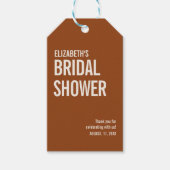 Eenvoudige Terracotta Typografie Bruids Dank Je Cadeaulabel (Voorkant)