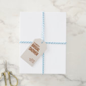 Eenvoudige Terracotta Typografie Bruids Dank Je We Cadeaulabel (Met Touw)