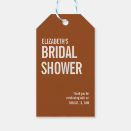 Eenvoudige Terracotta Typografie Bruids Dank Je We Cadeaulabel