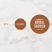 Eenvoudige Terracotta Typografie Bruidsdouche Confetti (Voorkanten)