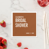 Eenvoudige Terracotta Typografie Bruidsdouche Servet (Insitu)