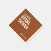 Eenvoudige Terracotta Typografie Bruidsdouche Servet (Hoek)