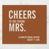 Eenvoudige Terracotta Typografie Bruidsdouche Sparkling Wijnetiket (Enkel label)