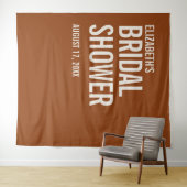 Eenvoudige Terracotta Typografie Bruidsdouche Wandkleed (In Situ (horizontaal))