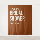 Eenvoudige Terracotta Typografie Bruidsdouche Wandkleed (Voorkant)