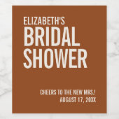 Eenvoudige Terracotta Typografie Bruidsdouche Wijn Etiket (Enkel label)