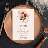 Eenvoudige terracotta verbrande Sinaasappel bloeme Kaart