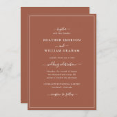 Eenvoudige terracotta Wedding Kaart (Voorkant / Achterkant)