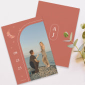 Eenvoudige terracotta Wedding Save the Date