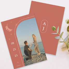 Eenvoudige terracotta Wedding Save the Date