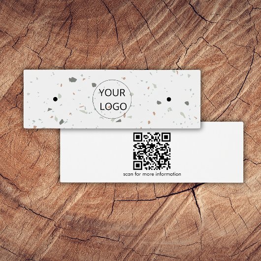 Eenvoudige Terrazzo QR Code Oorbel Mini Display Ka Mini Visitekaartjes