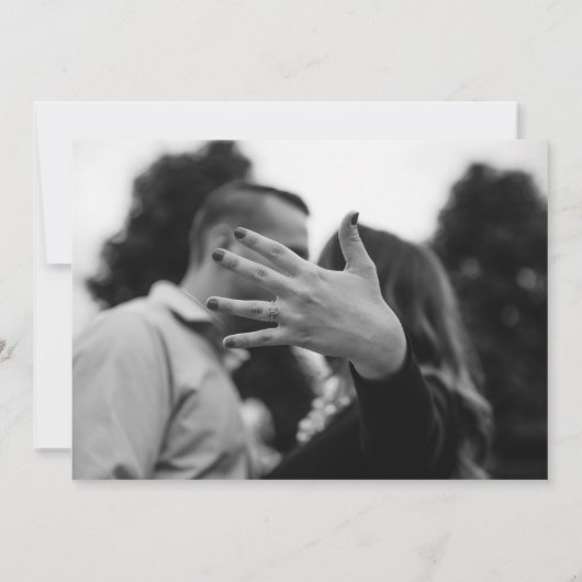 Eenvoudige terug en witte liefde is tijdloze foto save the date (Achterkant)