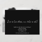 Eenvoudige terug en witte liefde is tijdloze foto save the date (Voorkant / Achterkant)