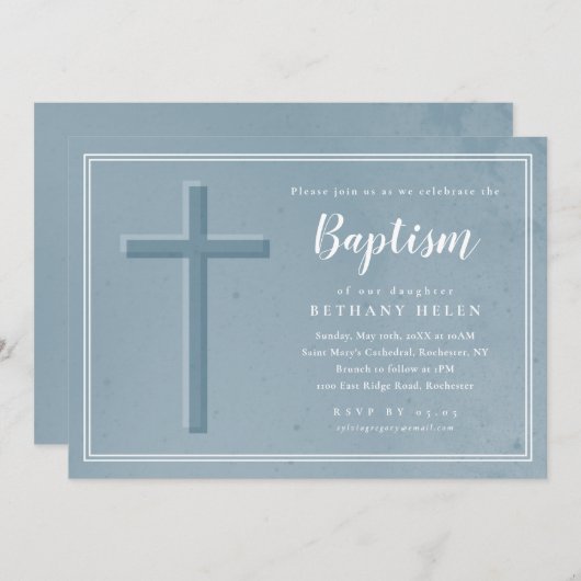 Eenvoudige texturele dwarsbaptisme kaart (Voorkant / Achterkant)