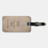 Eenvoudige textuur Bruin Vet Zwart Monogram Bagagelabel (Achterkant horizontaal)