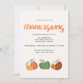 Eenvoudige Thanksgiving Diner Herfst Pompoen Kaart (Voorkant)