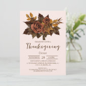 Eenvoudige Thanksgiving Diner waterverf bloem herf Kaart (Staand voorkant)