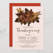 Eenvoudige Thanksgiving Diner waterverf bloem herf Kaart (Voorkant / Achterkant)