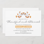 Eenvoudige Thanksgiving Diner waterverf bloem herf Kaart (Voorkant / Achterkant)