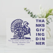 Eenvoudige THANKSGIVING DINNER Kaart (Staand voorkant)